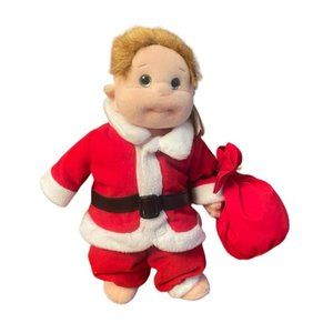 Vintage Christmas TY Buzz 9" Elf Boy with Santa Suit Beanie Toy